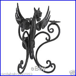 Retro Gothic Cast Iron Antique Replica Dragon Candle Holder Wall Sconce fixture