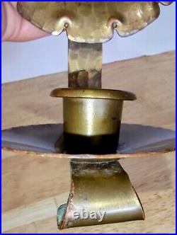 Roycroft Hammered Copper Brass Wash Wall Sconce Candle Antique 1920's