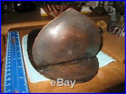 Roycroft era Hammered Copper Wall Candle Holder Sconce Signed Orb & Arms 9 3/4