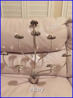 S2 Pottery Barn Polished Nickel Finish Abbey Wall Mount Candle Holders Base Only