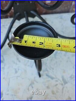 SET 3 TRIO BLACK IRON 5 ARM CANDLE WALL SONCES Hang OR Tabletop