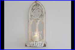 SET OF 2 Sconce Church Gothic Arch Wall Mounted Mirror Candle Holder Outdoor