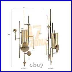 S/2 13x5x36.5 Gold Wall Sconces Indoor Outdoor Home Decor Tabletop Decoration