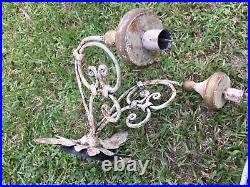 Salvaged Pair Antique Wall Sconce Candle Holders Rustic