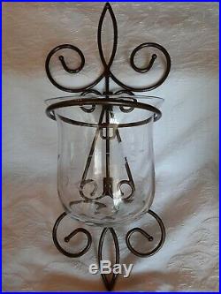 Set 2 Princess House Meridian Heritage Butterfly Wall Sconces Candle Holder 5351