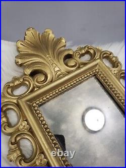 Set 4 Homco Dart Wall Sconce Mirror Gold Candle Holder Gothic Hollywood Regency