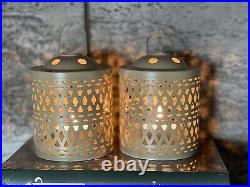 Set Of 2 Candle Stand Lantern & Hanging Tealight Holder for Home Decor Peach