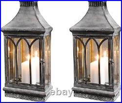 Set of 2 Large 18 Tall Wall Sconce Candle Holder Lantern Farmhouse Wall Décor