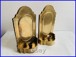 Set of 2 Solid brass vintage candleholder for wall and table. Large an heavy