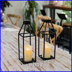 Set of 2 Wood and Metal Wall Sconce Candle Holder- Wall Candle Holder with Fl