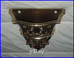 Set of 4=VTG Homco Syroco Oval Framed Wall Mirror/Candle Holders/Planter Gold