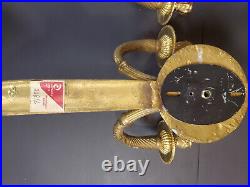 Set of Vintage Brass Tassel Candle Wall Sconce Double Arm Decorative Crafts Inc