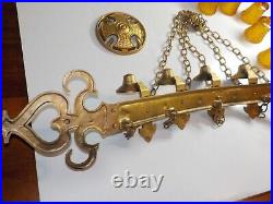 Sexton Large 5 Candle Wall Sconce Vtg 1966 Gold Medieval Gothic Metal USA Made