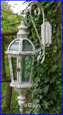 Shabby french vintage distressed wall mounted hanging lantern candle holder