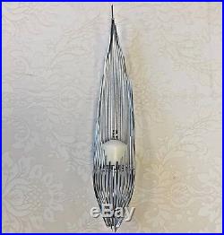 Silver Chrome Plated Strand Wall Candle Holder Sconce