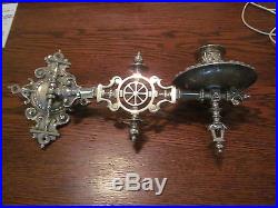 Silver-plated, wall-mounted Victorian swivel Candle Holder, great condition