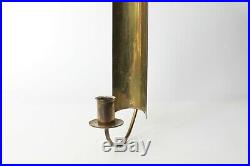 Skultuna Wall Hanging Shield Candle Holder Pierre Forsell Brass Swedish MCM