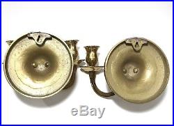 Solid Brass Pair Wall Mount Sconce Candle Holders Double Arm Vintage Ornate Lot