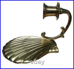 Solid Brass Seashell Sconces Wall Candle Holders Lot #04-27