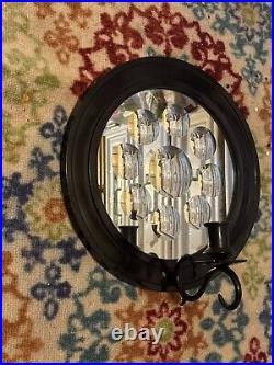 Sorcerers Mirror Wall Sconce With Candle Holder