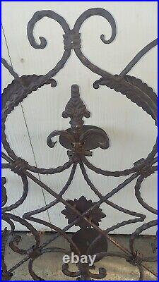 Spanish Gothic LG Vintage Wrought Iron Wall Hanging Holds 4 Candles