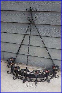 Spanish Revival Gothic Wrought Iron Wall Candelabra Sconce Vintage Candle Holder