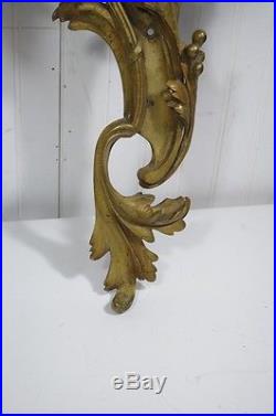 Stately Antique 19th C French Bronze Acanthus Rococo Candle Holder Wall Sconce