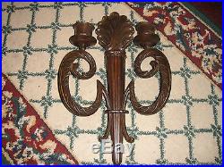 Superb Victorian Art Deco Style Wall Sconce Candle Holder-#1-18 Tall-Metal-LQQK
