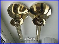 Swedish Gusum two solid brass wall candlesticks limited edition