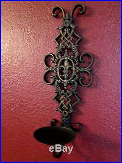 TWO, Iron, Fleur de Lis, 20, Wall, Pillar, Candle Sconces, Candle holders, New