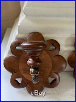 Tell City Chair Co. Wall Candle Holders Wood Metal Antique Scones Maple Andover
