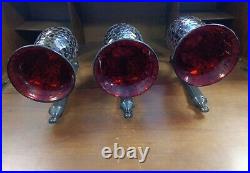 The Bombay Company Mosaic Glass Metal Candle Wall Sconce 12 Set Of 3