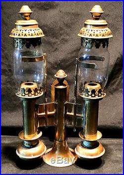 Train Carriage Brass Candle Holder Wall Sconce Spring Loaded