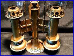 Train Carriage Brass Candle Holder Wall Sconce Spring Loaded