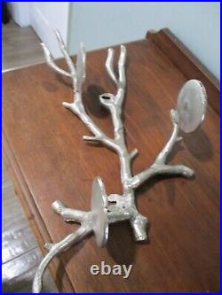 Tree Limb/Branch Candelabra 3 candle holders wall mount metal sculpture designer