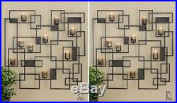 Two Huge 48 Forged Metal Decorative Wall Sculpture Sconce Candle Holder Candles