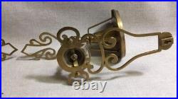 Two Vintage Brass Floral Scroll Wall Sconce Candle Holder, 1989 Chapman