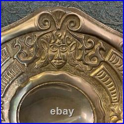 Unusual Brass Candle Wall Sconces With Faces