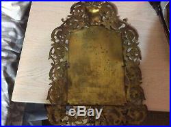 VINTAGE BRASS Triple CANDLE HOLDER MIRROR WALL the Greek god of wine Bacchus