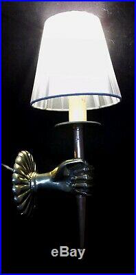 VINTAGE NEOCLASSICAL FRENCH ANDRE ARBUS HAND WALL SCONCE LIGHT 1950's