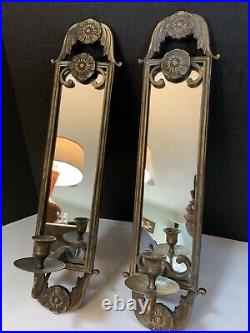 VTF PAIR solid Brass Wall Candle Holder Sconces 23 Heavy Classic