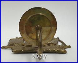 VTG Brass Schooner Ship boat candle holder wall sconce 6.25x5 Nautical set of 2