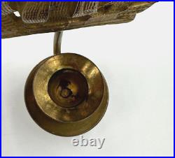 VTG Brass Schooner Ship boat candle holder wall sconce 6.25x5 Nautical set of 2