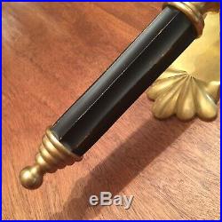 VTG French Empire Gothic Deco Retro Brass Black Metal Wall Sconce Candle Holder