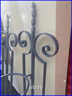 VTG PAIR WROUGHT IRON WALL SCONCE CANDLE HOLDERS Gothic Castle Spanish Revival