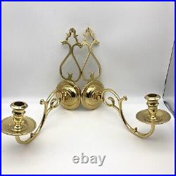 VTG Pair COLONIAL WILLIAMSBURG BALDWIN Brass Palace Warming Room Candle Sconces