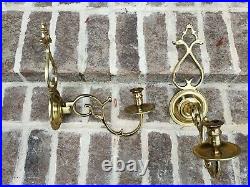 VTG Pair VIRGINIA METALCRAFTERS Colonial Williamsburg BRASS Wall Candle Sconces