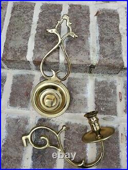 VTG Pair VIRGINIA METALCRAFTERS Colonial Williamsburg BRASS Wall Candle Sconces