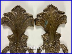 VTG Solid Brass Victorian Design Style Candlestick Candle Holders Wall Sconces