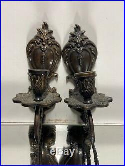 Victorian Design Style Brass Bronze Candlestick Candle Holders Wall Sconces